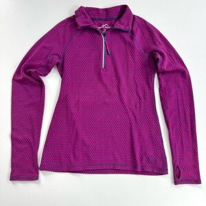 Eddie Bauer Pink Purple Polka Dot Track Jacket Cotton Blend Small